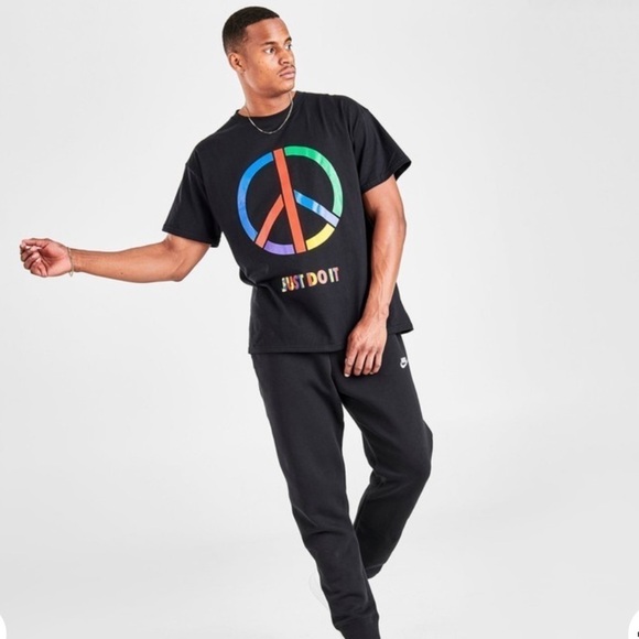 Nike Just Do It Playground DNA Peace Sign Crew Neck T-Shirt Size XL - Picture 7 of 10